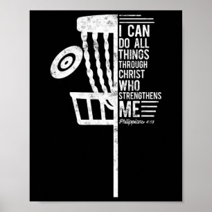 Christliches Disc Golf Ich kann alle Dinge Philipp Poster