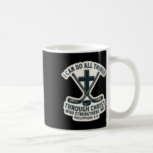 Christliches Eishockey Bibelvers Zitat Philipper Kaffeetasse