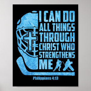 Christliches Eishockey Jesus Religiöse Jungen Kind Poster