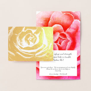 Christliches elegantes Gold Religious Floral Monog Folienkarte