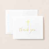 Christliches elegantes Skript Vielen Dank Folienkarte (Vorderseite mit Umschlag)