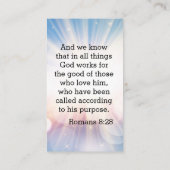 Christliches Ermutigungsgebet Visitenkarte (Rückseite)