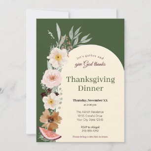 Christliches Erntedank-Dinner - Elegante Einladung