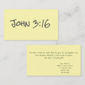 Christliches Evangelium John 3:16 Bibelverse Telefonnummerkarte (Vorne/Hinten)