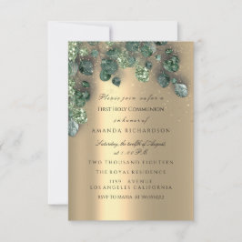 Christliches Event-Cross Gold des ersten Holy Comm Einladung