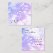 Christliches Ewigkeitskreuz und Wolke Quadratische Visitenkarte (Vorne/Hinten)