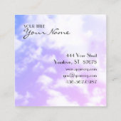 Christliches Ewigkeitskreuz und Wolke Quadratische Visitenkarte (Rückseite)