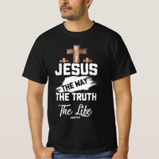 Christliches Faithcross Jesus The Way Wahrheit Leb T-Shirt
