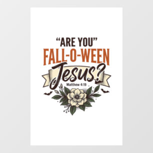 Christliches Fall-O-Ween Jesus Vintage Gravur Shir Fensteraufkleber