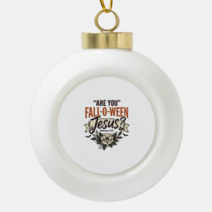 Christliches Fall-O-Ween Jesus Vintage Gravur Shir Keramik Kugel-Ornament