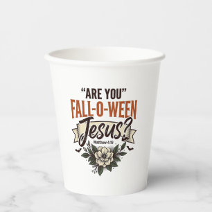 Christliches Fall-O-Ween Jesus Vintage Gravur Shir Pappbecher