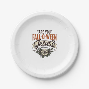 Christliches Fall-O-Ween Jesus Vintage Gravur Shir Pappteller