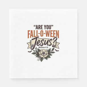 Christliches Fall-O-Ween Jesus Vintage Gravur Shir Serviette