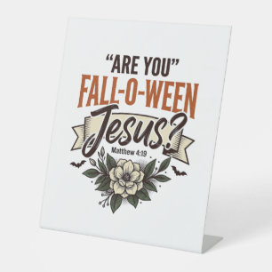 Christliches Fall-O-Ween Jesus Vintage Gravur Shir Sockelschild