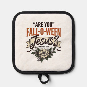 Christliches Fall-O-Ween Jesus Vintage Gravur Shir Topflappen