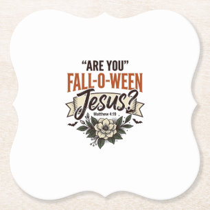 Christliches Fall-O-Ween Jesus Vintage Gravur Shir Untersetzer