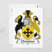 Christliches Familienwappen Postkarte (Vorne/Hinten)