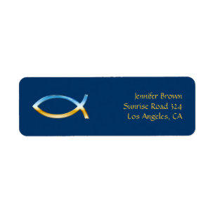 Christliches Fisch-Adressen-Etikett