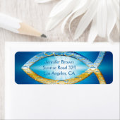 Christliches Fisch-Adresslabel (Insitu)