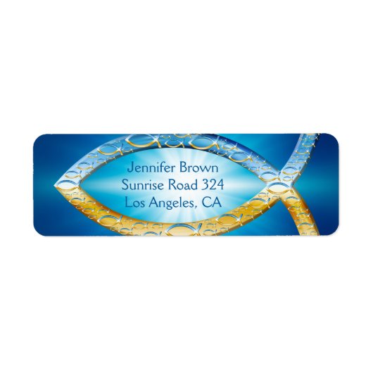 Christliches Fisch-Adresslabel (Vorne)