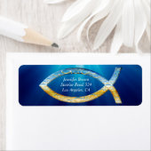 Christliches Fisch-Adresslabel (Insitu)