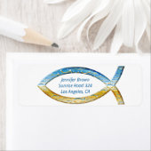 Christliches Fisch-Adresslabel (Insitu)