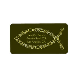 Christliches Fisch-Adresslabel Adressaufkleber