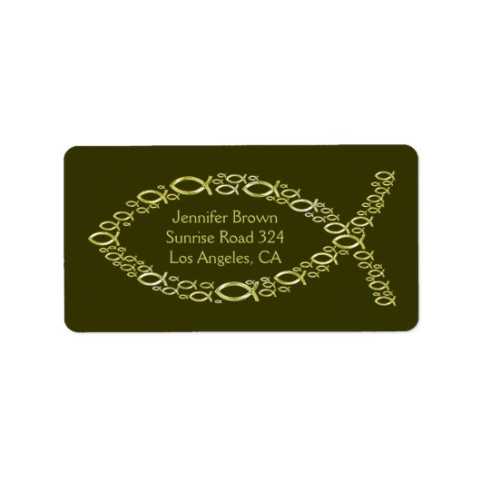 Christliches Fisch-Adresslabel Adressaufkleber (Vorne)