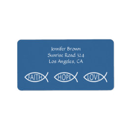 Christliches Fisch-Adresslabel Adressaufkleber