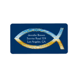 Christliches Fisch-Adresslabel Adressaufkleber