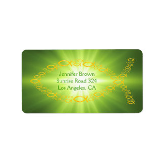 Christliches Fisch-Grüne Adressetikett