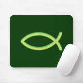 Christliches Fisch-Light Green Mousepad (Mit Mouse)