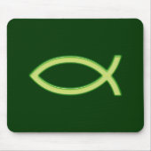 Christliches Fisch-Light Green Mousepad (Vorne)