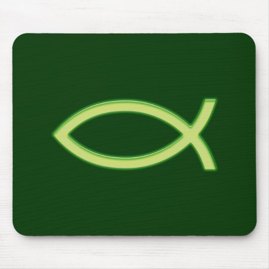 Christliches Fisch-Light Green Mousepad (Vorne)