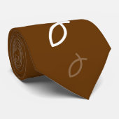 Christliches Fisch-Symbol | Brown Krawatte (Gerollt)
