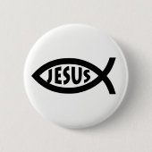 Christliches Fisch-Symbol Jesuss Button (Vorderseite)