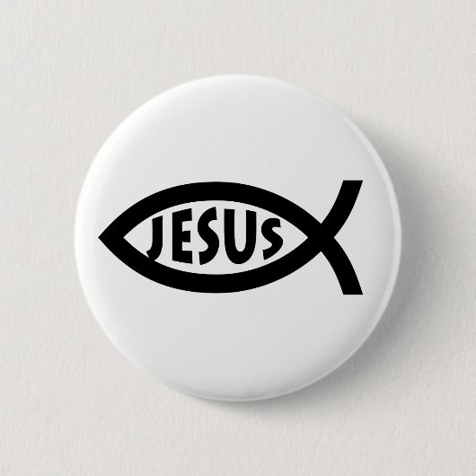 Christliches Fisch-Symbol Jesuss Button (Vorderseite)