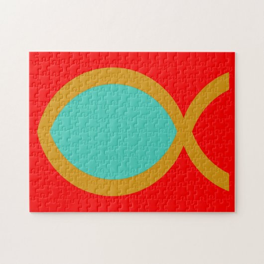Christliches Fisch-Symbol Puzzle (Horizontal)