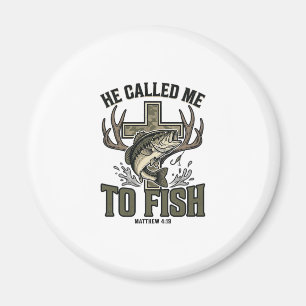 Christliches Fischdesign Er rief mich zum Fischen Magnet