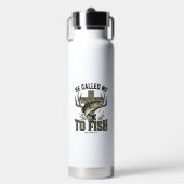 Christliches Fischdesign Er rief mich zum Fischen Trinkflasche (Vorderseite)