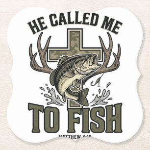 Christliches Fischdesign Er rief mich zum Fischen Untersetzer