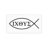 Christliches Fischsymbol ICHTHYS oder ICHTHUS Adressaufkleber (Vorne)
