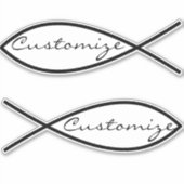 Christliches Fischsymbol Ichthys Thunder_Cove Aufkleber (Vorderseite)