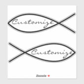 Christliches Fischsymbol Ichthys Thunder_Cove Aufkleber (Blatt)