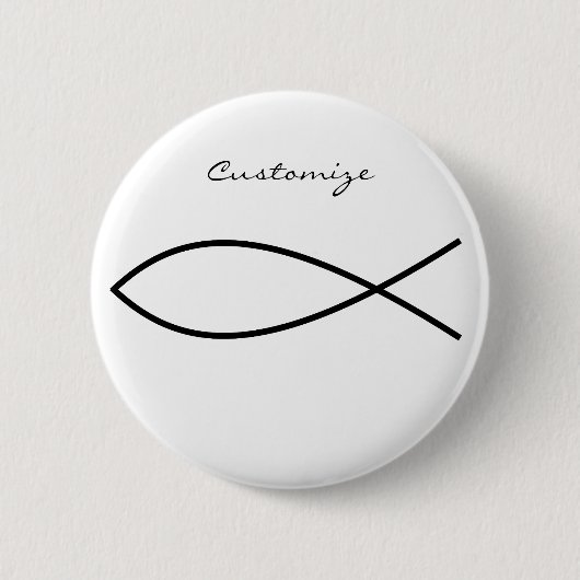 Christliches Fischsymbol Ichthys Thunder_Cove Button (Vorderseite)