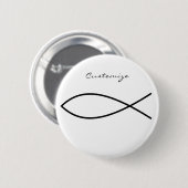 Christliches Fischsymbol Ichthys Thunder_Cove Button (Vorne & Hinten)