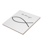 Christliches Fischsymbol Ichthys Thunder_Cove Fliese (Seite)