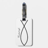 Christliches Fischsymbol Ichthys Thunder_Cove Gepäckanhänger (Rückseite vertikal)