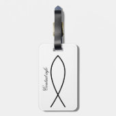 Christliches Fischsymbol Ichthys Thunder_Cove Gepäckanhänger (Rückseite vertikal)