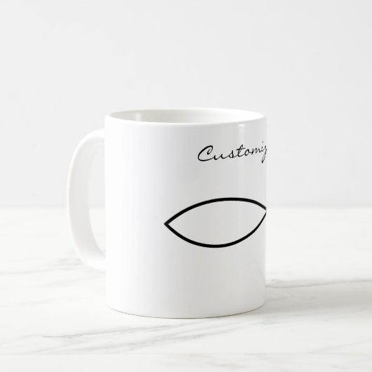 Christliches Fischsymbol Ichthys Thunder_Cove Kaffeetasse (Vorderseite Links)